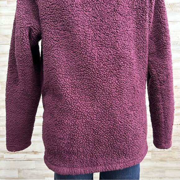 Victorias Secret Pink Teddy Fleece Jacket Womens Size XS Burgundy Quarter Zip - Picture 12 of 16